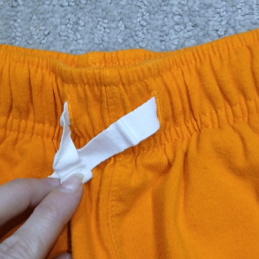 Bright Orange Elastic Waist Shorts - Picture 3 of 5